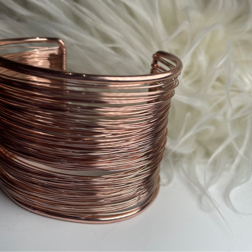 Adjustable Rose Gold Boho Wire Bracelet - Picture 2 of 9